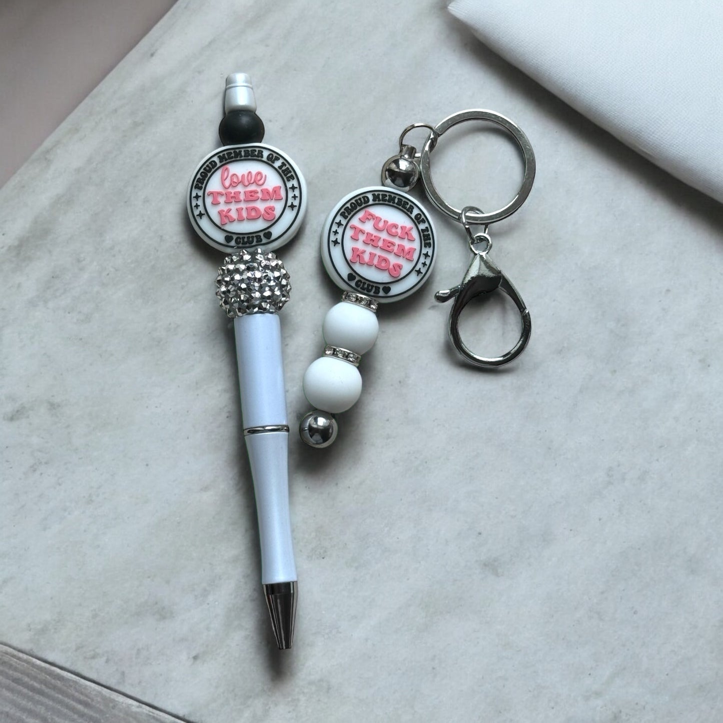 1 Pen & Keychain Set "F THEM KIDS/LOVE THEM KIDS"