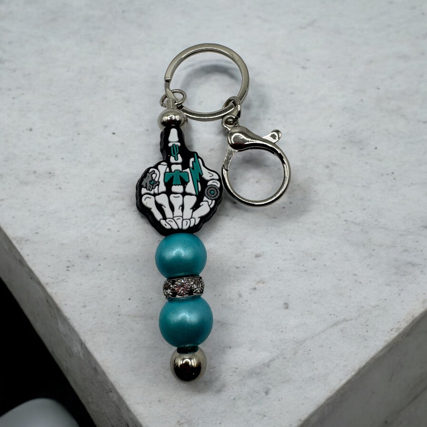 Middle Finger Skeleton - Keychain