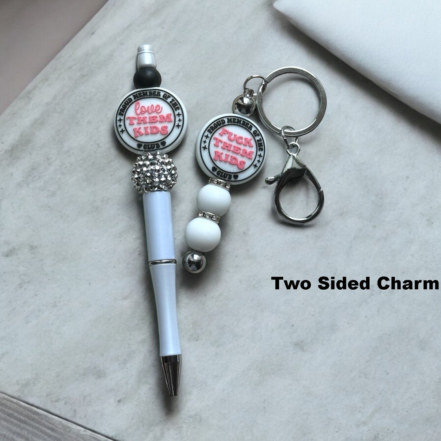 1 Pen & Keychain Set "F THEM KIDS/LOVE THEM KIDS"