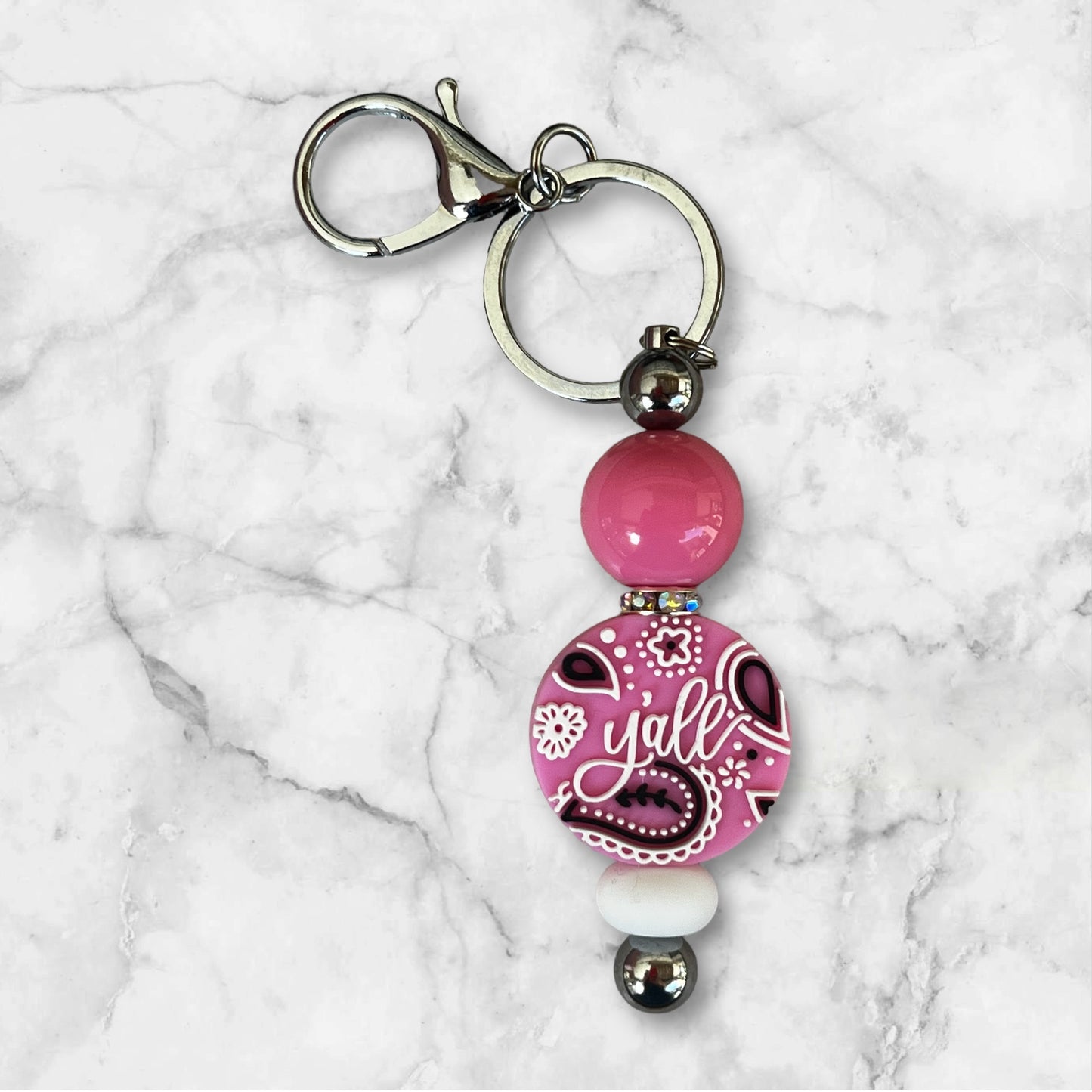 1 Pen & Keychain Pink Bandana Set