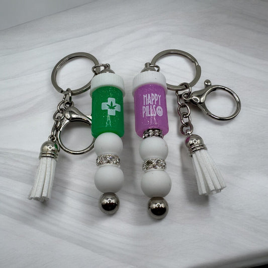 3D Pill Bottle - Keychain