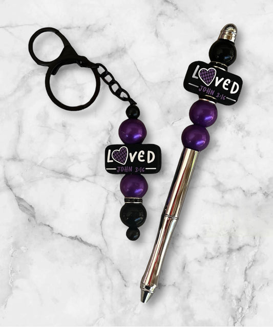 1 John 3:16 Pen & Keychain Set