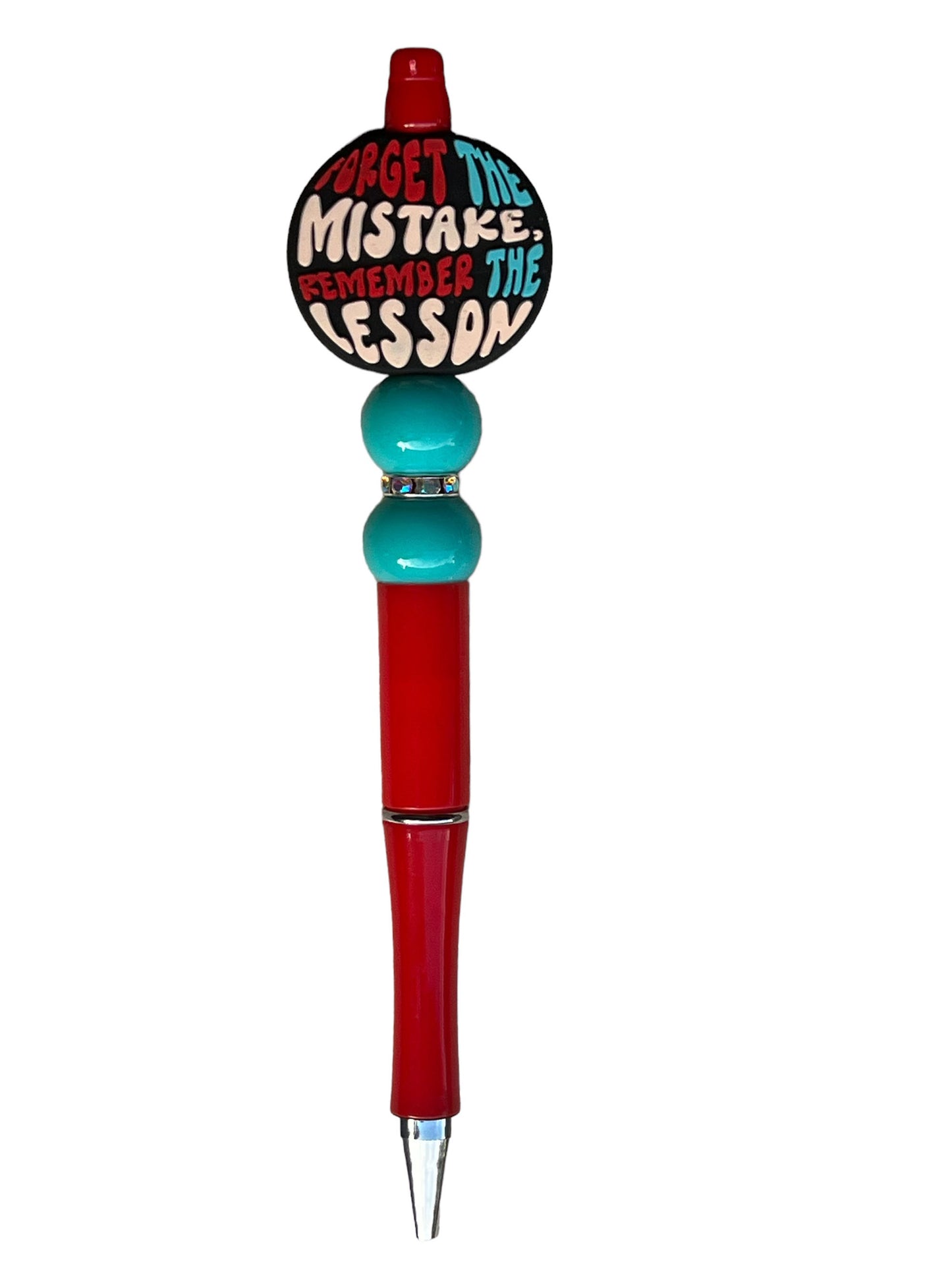 1 "Forget The Mistakes, Remember the Lesson"- Beaded Plastic Pen