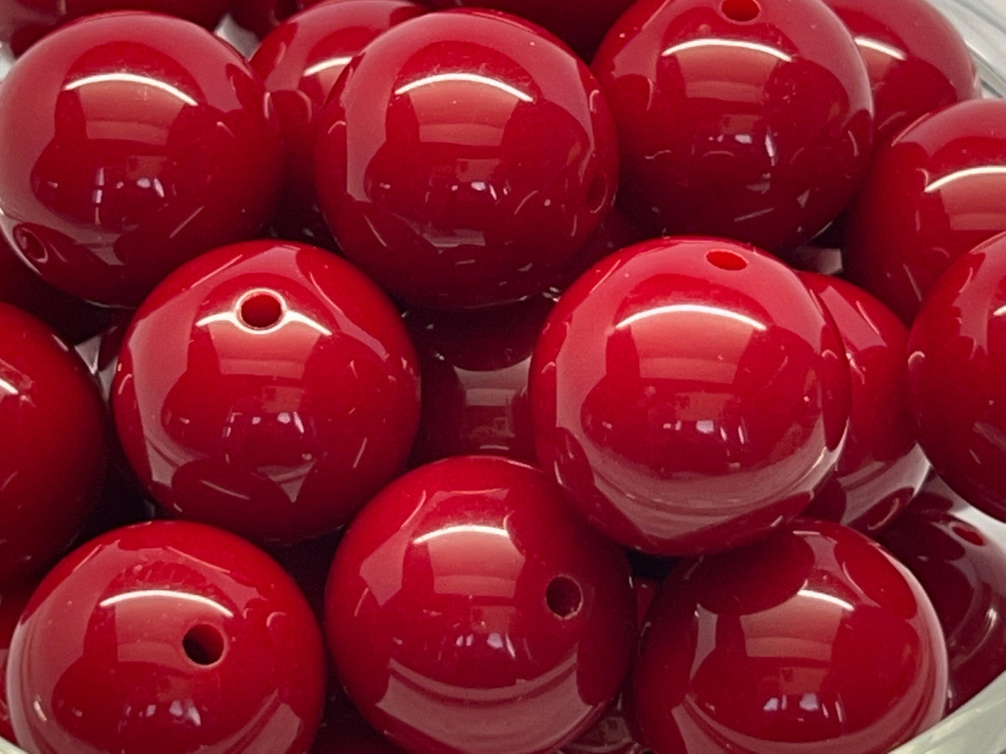 20MM Dark Red Solid Chunky Bubblegum Bead, Acrylic Bubblegum Bead, 10 Beads per order